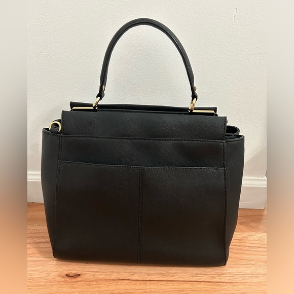 Calvin Klein saffiano leather satchel purse with removable shoulder strap - Picture 2 of 14